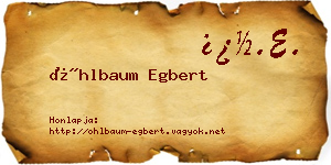 Öhlbaum Egbert névjegykártya